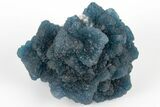 Blue, Cubic/Octahedral Fluorite on Quartz - Inner Mongolia #195224-1
